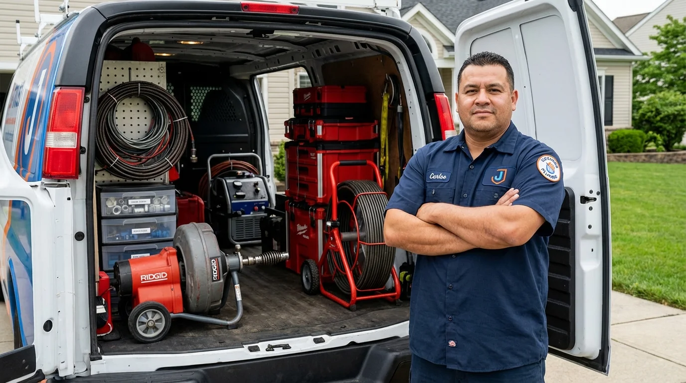Professional drain cleaning equipment and Johns Plumbing LLC plumber in Toa Alta